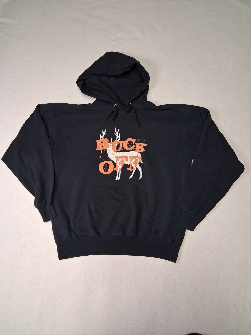 Black "Buck Off" Graphic Hoodie - Unbranded